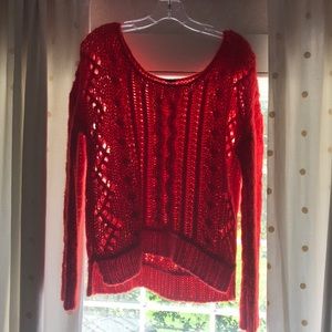 Cherry Red Free People Sweater